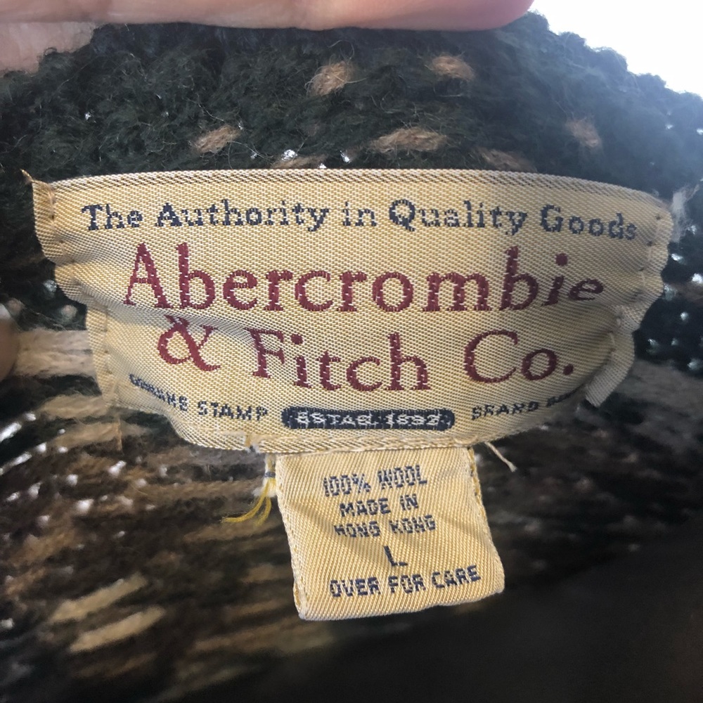Abercrombie & Fitch Vintage Sweater 100% Wool L - Picture 5 of 7